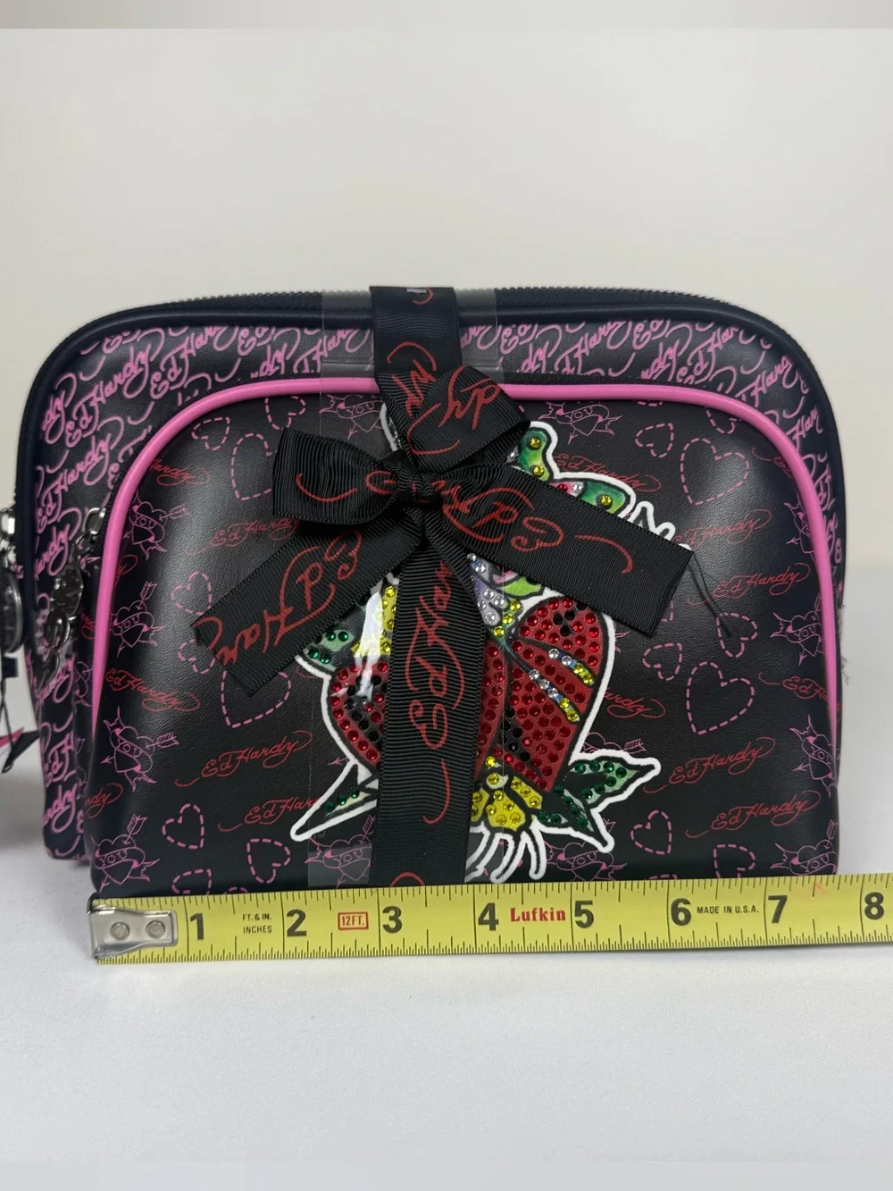 Ed Hardy 2-Piece Rhinestone Cosmetic Bag Set ✨🖤